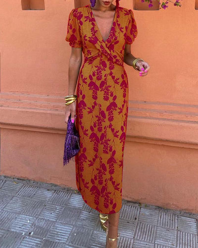 Angelina - Stunning V-Neck Midi Dress