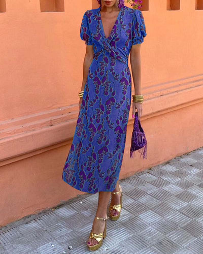 Angelina - Stunning V-Neck Midi Dress