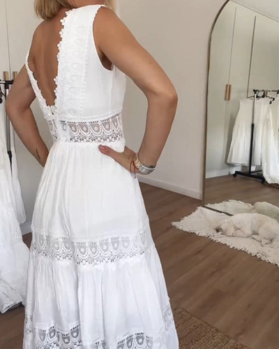 Kim | Elegance in Lace V-Neck Dress (Almost Gone)