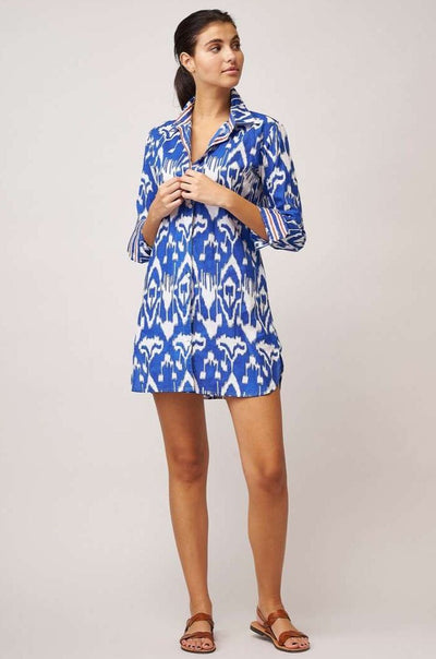 Dream Fashions CLAUDIA Ikat Shirt Tribakat Blue